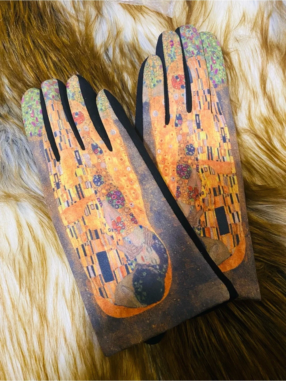 NEW Gustav Klimt Art-Print Fashion Gloves